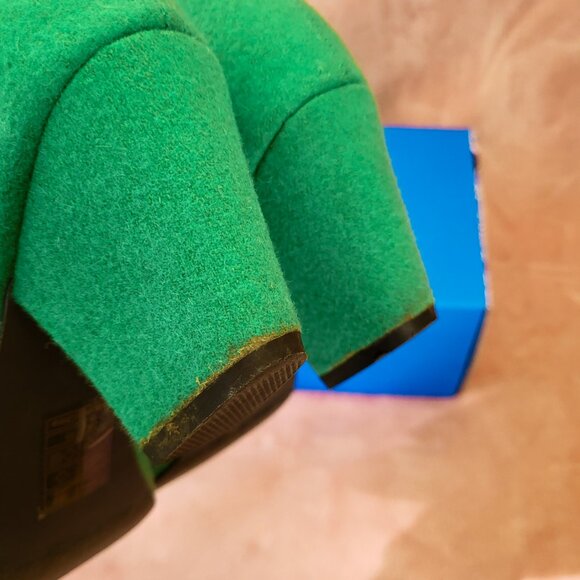 BAIT Modest Heels w/ Bow Wool / Felt Texture, Mint Green, Size 10 - Picture 7 of 8